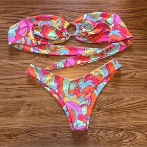 Kulani Kinis Juicy Fruit Bikini, Bandeau Top L, Cheeky V Bottom M